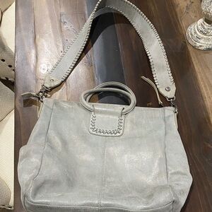 HOBO Large Shelia Silver Gray Women's Shoulder Bag
